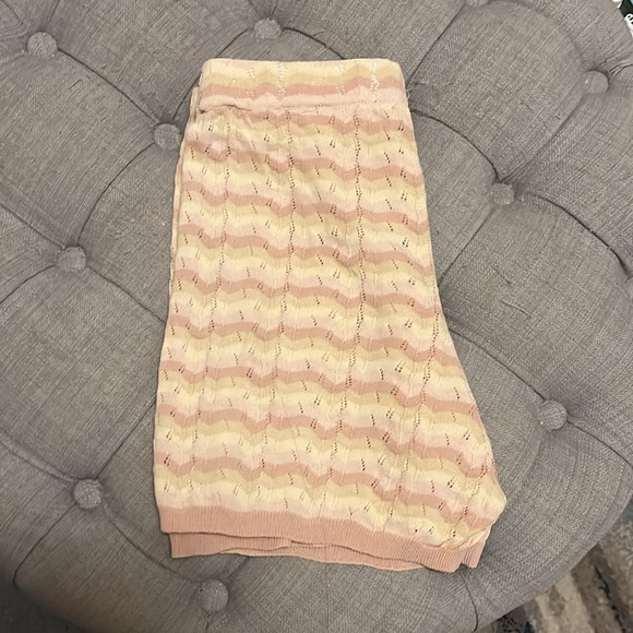 Free People Intimately Free Chevon Pink Beige and Cream Knitted Shorts - Picture 6 of 9